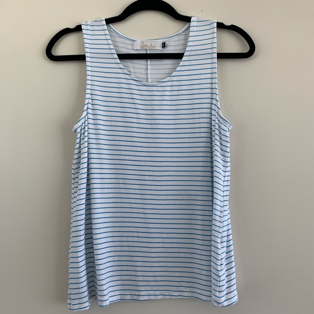 Ava Sky Blue and White Stripe Tank Top used, XS